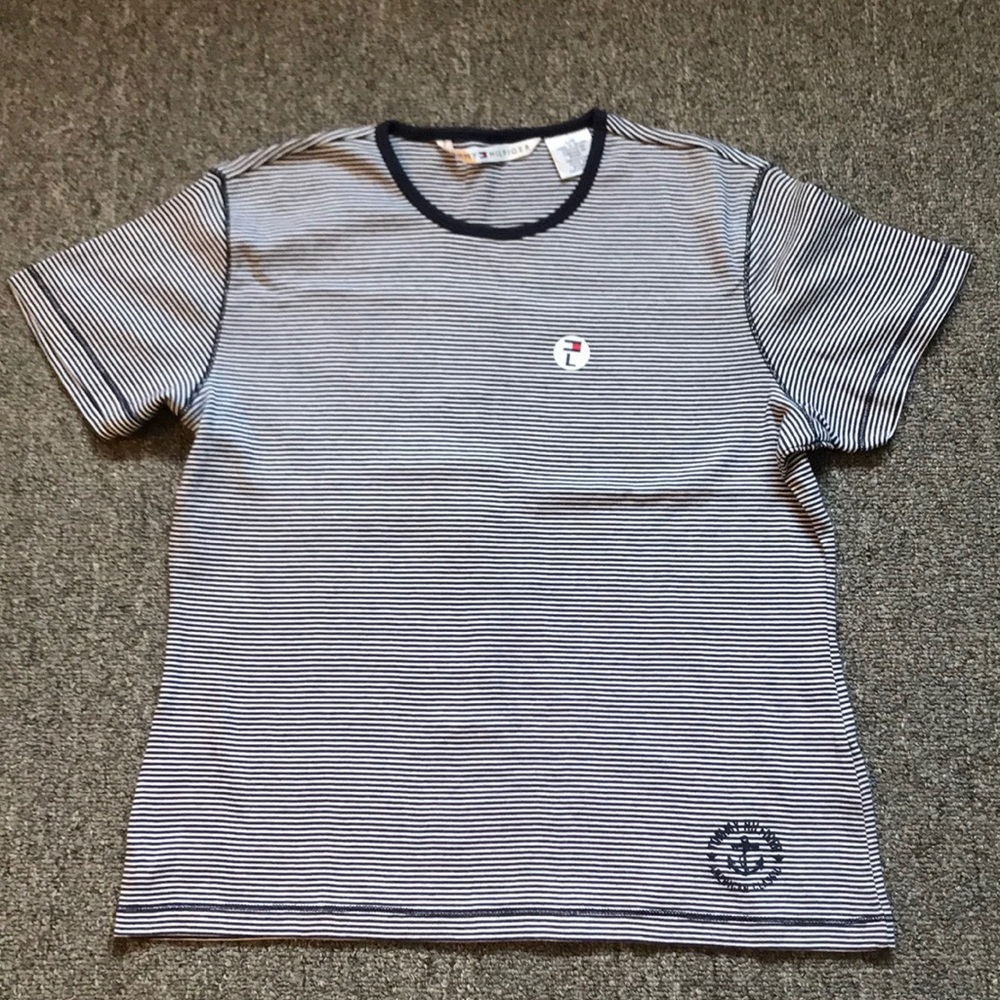 Tommy Hilfiger Blue and White Stripped Tee